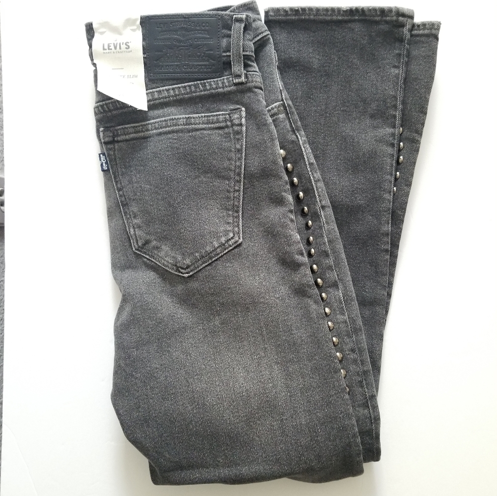 Levi's Made & Crafted Cigarette Slim Mid Rise Cropped Ankle Jeans Size 2… - Picture 2 of 14